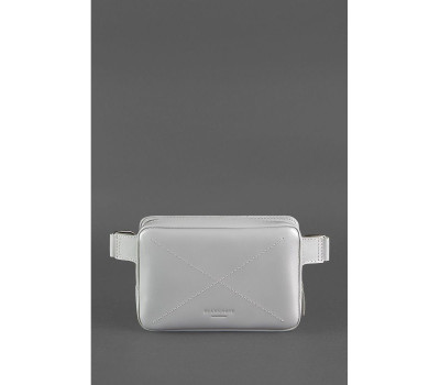 Шкіряна жіноча поясна сумка Dropbag Mini сіра - bn-bag-6-shadow BlankNote