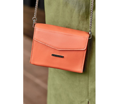 Жіноча шкіряна сумка поясна/кроссбоді Mini Живий корал - BN-BAG-38-2-living-coral BlankNote