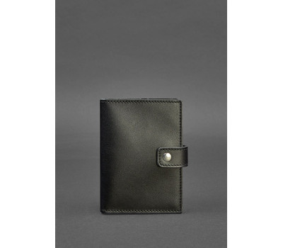 Шкіряна обкладинка для паспорта 5.0 (з віконцем) чорна - BN-OP-5-g BlankNote