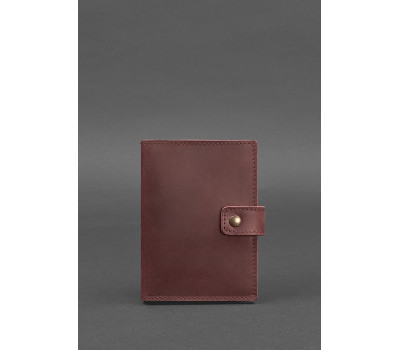 Жіноча шкіряна обкладинка для паспорта 5.0 (з віконцем) бордова Crazy Horse - BN-OP-5-vin-kr BlankNote