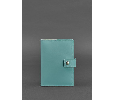 Жіноча шкіряна обкладинка для паспорта 5.0 (з віконцем) бірюзова - BN-OP-5-tiffany BlankNote