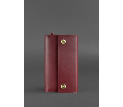 Шкіряний жіночий клатч-органайзер (Тревел-кейс) 5.0 бордовий - BN-TK-5-vin BlankNote