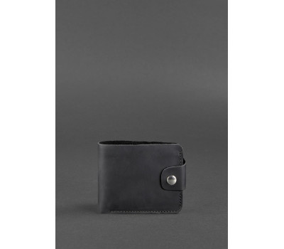 Шкіряне портмоне 4.3 чорне Crazy Horse - BN-PM-4-3-g-kr BlankNote