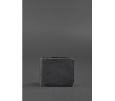 Чоловіче шкіряне портмоне 4.1 (4 кишені) чорне Crazy Horse - BN-PM-4-1-g-kr BlankNote