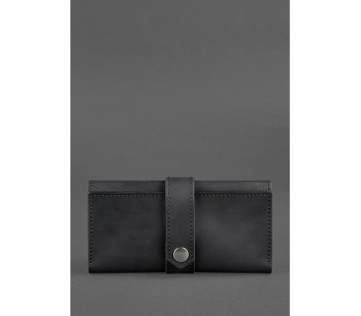 Шкіряне жіноче портмоне 3.0 чорне Crazy Horse - BN-PM-3-g-kr BlankNote