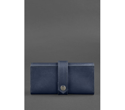 Шкіряне жіноче портмоне 3.0 темно-синє - BN-PM-3-navy-blue BlankNote
