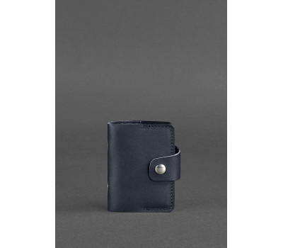 Шкіряний кард-кейс 7.1 (Книжечка) темно-синій - BN-KK-7-1-navy-blue BlankNote