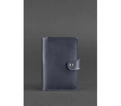 Шкіряна обкладинка для паспорта 3.0 темно-синя - BN-OP-3-navy-blue BlankNote