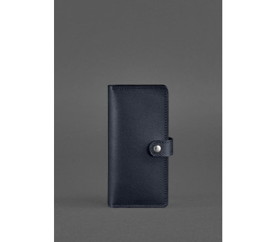 Шкіряне жіноче портмоне 7.0 темно-синє - BN-PM-7-navy-blue BlankNote