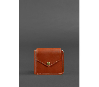 Шкіряне портмоне 4.2 на кнопці світло-коричневе - BN-PM-4-2-k BlankNote