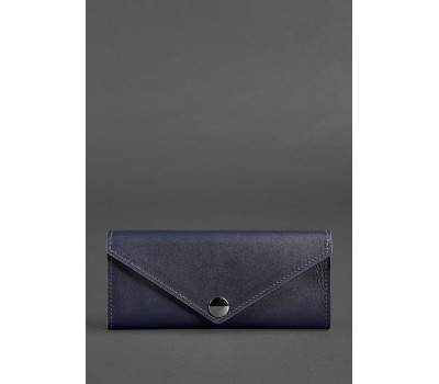 Жіночий шкіряний гаманець Керрі 1.0 темно-синій - BN-W-1-navy-blue BlankNote