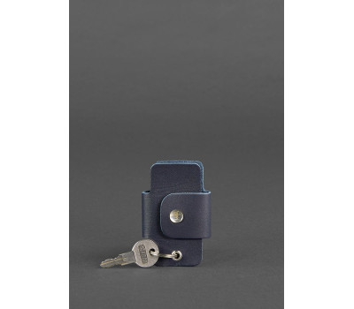 Шкіряна ключниця смарт-кейс 4.0 темно-синя - BN-KL-4-navy-blue BlankNote