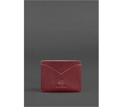 Жіноча шкіряна візитниця 5.0 бордова Краст - BN-KK-5-vin BlankNote