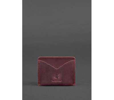 Жіноча шкіряна візитниця 5.0 бордова Crazy Horse - BN-KK-5-vin-kr BlankNote