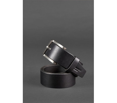 Мужской кожаный ремень 40 мм черный - BN-BELT-2-raven BlankNote