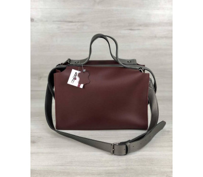 2в1 Стильна жіноча сумка Маліка бордового кольору WeLassie