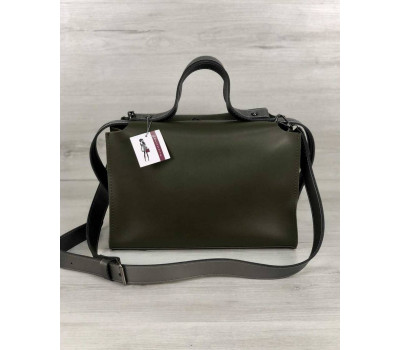 2в1 Стильна жіноча сумка Маліка оливкового кольору WeLassie