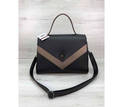 Жіноча сумка "Бетті" чорна з бронзою WeLassie