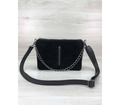 Стильна сумка-клатч Tina зі вставкою натуральний замш WeLassie