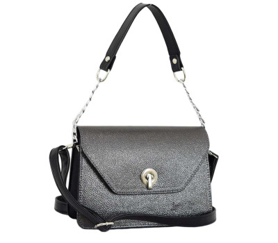 635 сумка чорна срібло Lucherino