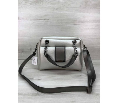 Стильна жіноча сумка Хлоя срібного кольору WeLassie