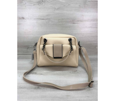 Стильна жіноча сумка Хлоя бежевого кольору WeLassie