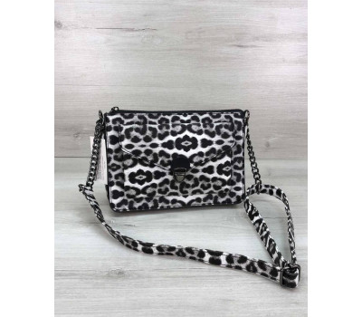 Стильна сумка Rika чорно-білий леопард WeLassie