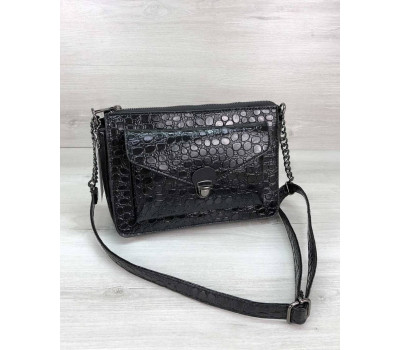 Стильна сумка Rika чорний лак WeLassie