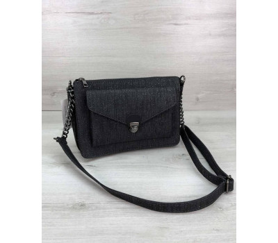 Стильна сумка Rika чорний блиск WeLassie