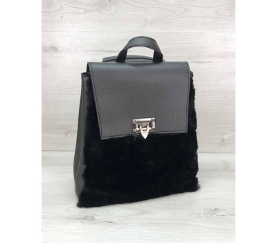 Рюкзак Фаби черный с мехом WeLassie