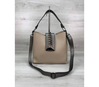 Женская сумка Сати бежевого цвета WeLassie