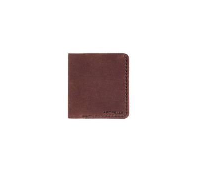 Кожаный мужской кошелек Slim коньяк Art Pelle