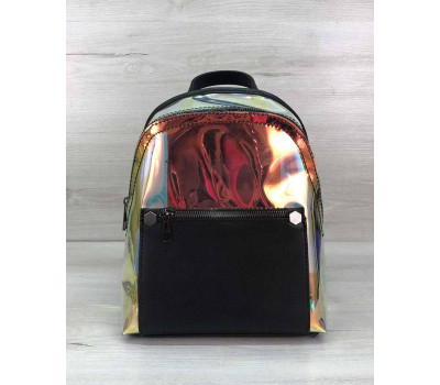 Перламутровий рюкзак Бонні чорний (напівпрозорий) WeLassie