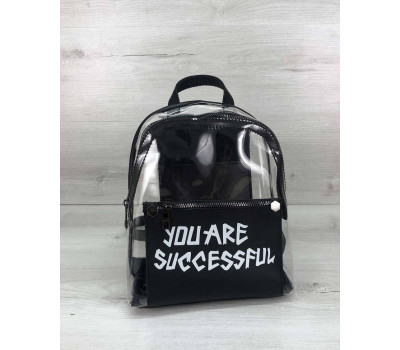 Силіконовий рюкзак Бонні з принтом чорний WeLassie