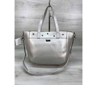 Жіноча сумка Дарина з шипами срібло WeLassie