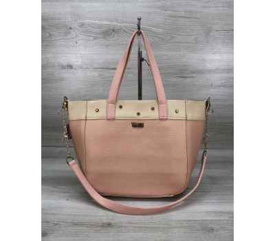 Жіноча сумка Дарина з шипами пудра WeLassie