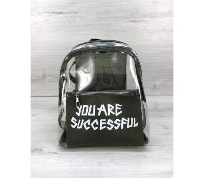 Силиконовый рюкзак Бонни с принтом оливковый WeLassie