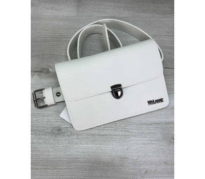 Жіноча сумка на пояс - клатч Арья білого кольору WeLassie
