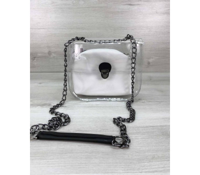 Сумка Селена силіконова з білої косметичкою (нікель) WeLassie