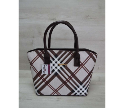 Класична жіноча сумка «Дві змійки» коричнева барбері WeLassie