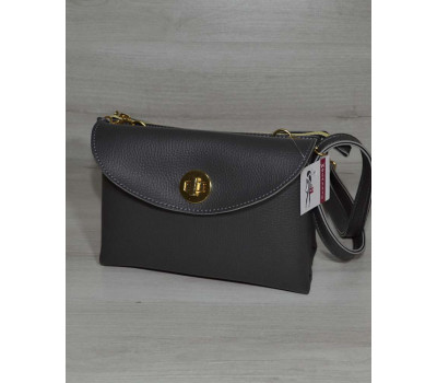 Клатч на два відділення сірого кольору WeLassie