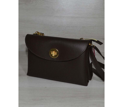 Клатч на два відділення шоколадного кольору WeLassie