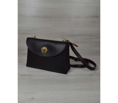 Клатч на два відділення чорного кольору з червоним WeLassie