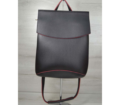 Молодіжний сумка-рюкзак чорного кольору з червоним WeLassie