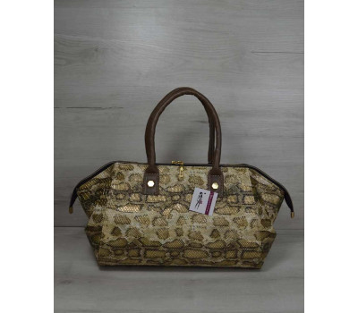 Класична жіноча сумка Олівія золота змія WeLassie