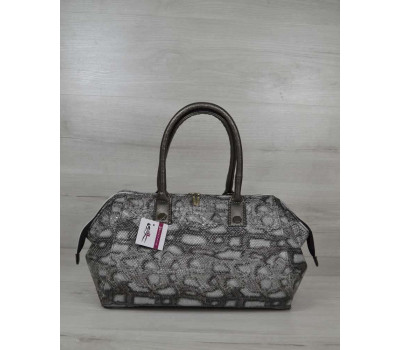 Класична жіноча сумка Олівія сіра змія WeLassie