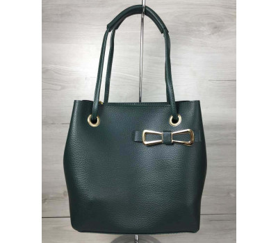 2в1 Молодіжна жіноча сумка Бантик зеленого кольору WeLassie