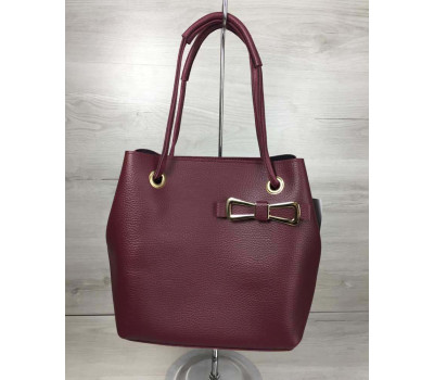 2в1 Молодіжна жіноча сумка Бантик бордового кольору WeLassie