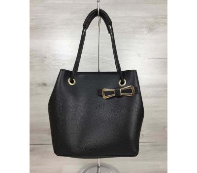 2в1 Молодіжна жіноча сумка Бантик чорного кольору WeLassie