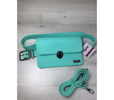 Жіноча сумка на пояс - клатч Арья м'ятного кольору WeLassie